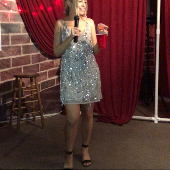 ASOS silver beaded dresss - only worn once! - Picture 5 of 5